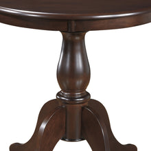 Dark Brown Round Turned Pedestal Base Wood Dining Table 30