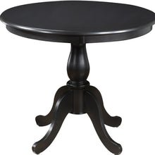 Antique Black Round Turned Pedestal Base Wood Dining Table 36
