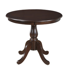 Espresso Brown Round Turned Pedestal Base Wood Dining Table 36