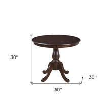 Espresso Brown Round Turned Pedestal Base Wood Dining Table 36