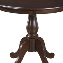Espresso Brown Round Turned Pedestal Base Wood Dining Table 36