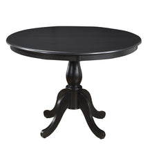 Antique Black Round Turned Pedestal Base Wood Dining Table 42