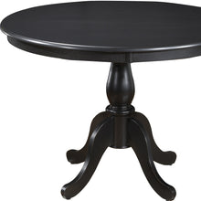 Antique Black Round Turned Pedestal Base Wood Dining Table 42