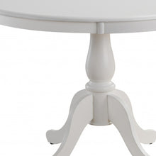 White Round Turned Pedestal Base Wood Dining Table 42