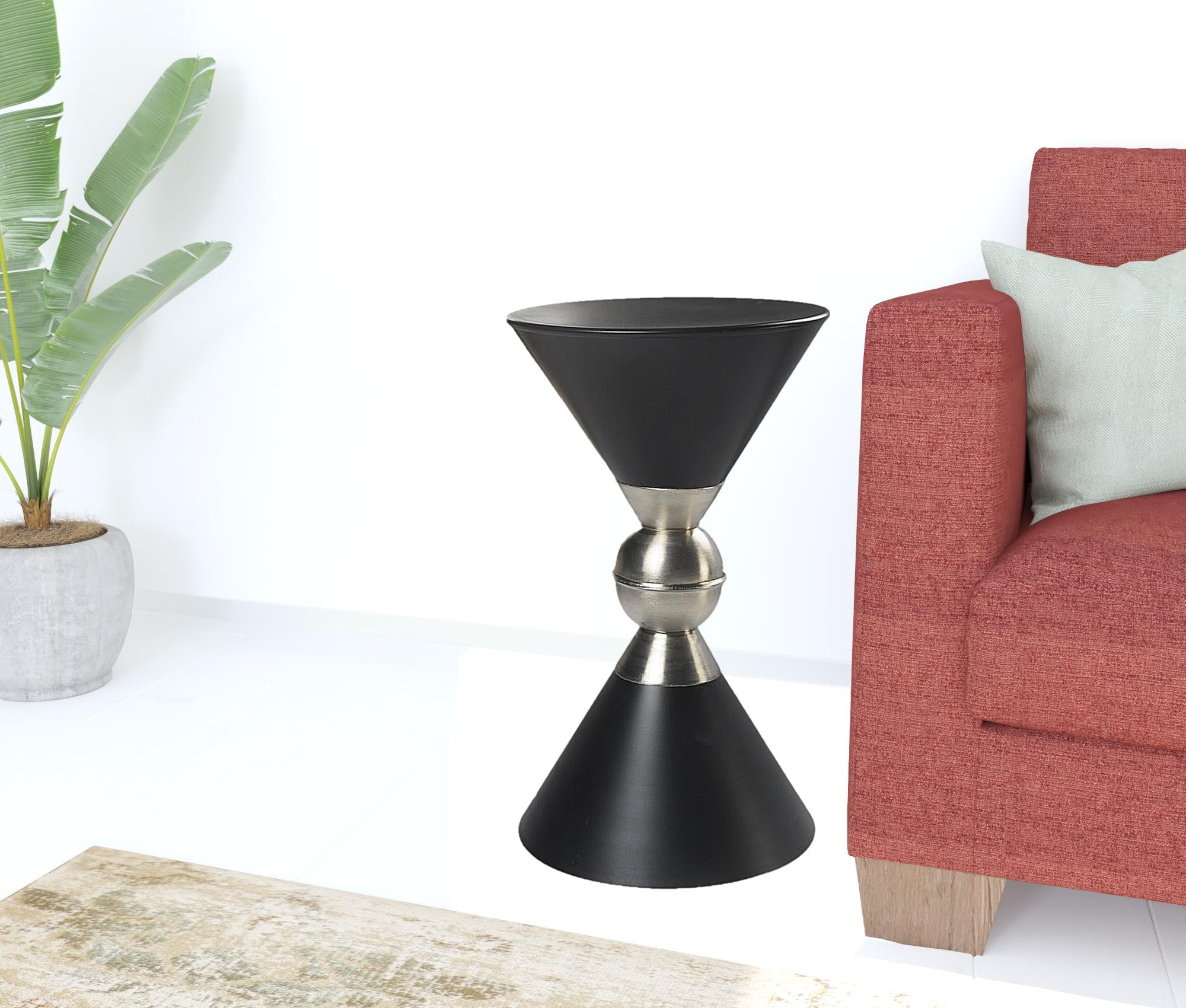 20" Black Iron Free Form End Table