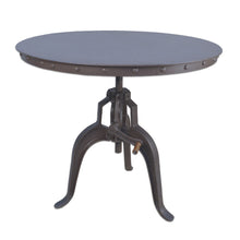 Industrial Gray Adjustable Crank Round Top Dining Table 36