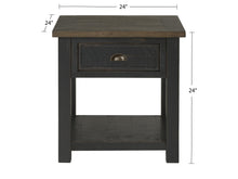 Black And Brown Solid Wood End Table With Drawer And Shelf 24