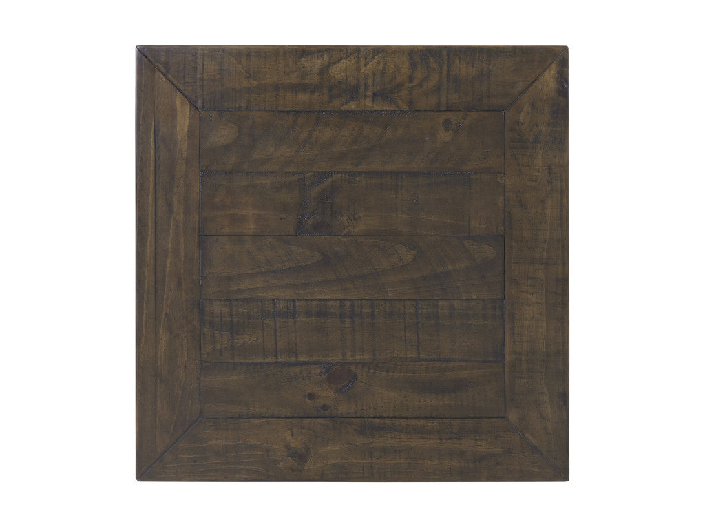 Black And Brown Solid Wood End Table With Drawer And Shelf 24"