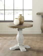 White Stain And Reclaimed Natural Solid Wood Round End Table 25