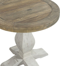 White Stain And Reclaimed Natural Solid Wood Round End Table 25