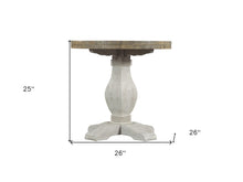 White Stain And Reclaimed Natural Solid Wood Round End Table 25
