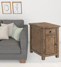 Mesa auxiliar estrecha de madera maciza natural de 25