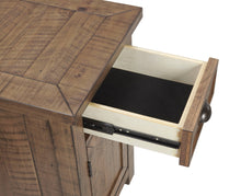 Mesa auxiliar estrecha de madera maciza natural de 25