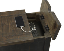 Black And Brown Solid Wood End Table With USB and Outlets 25