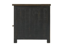 Black And Brown Solid Wood End Table With USB and Outlets 25