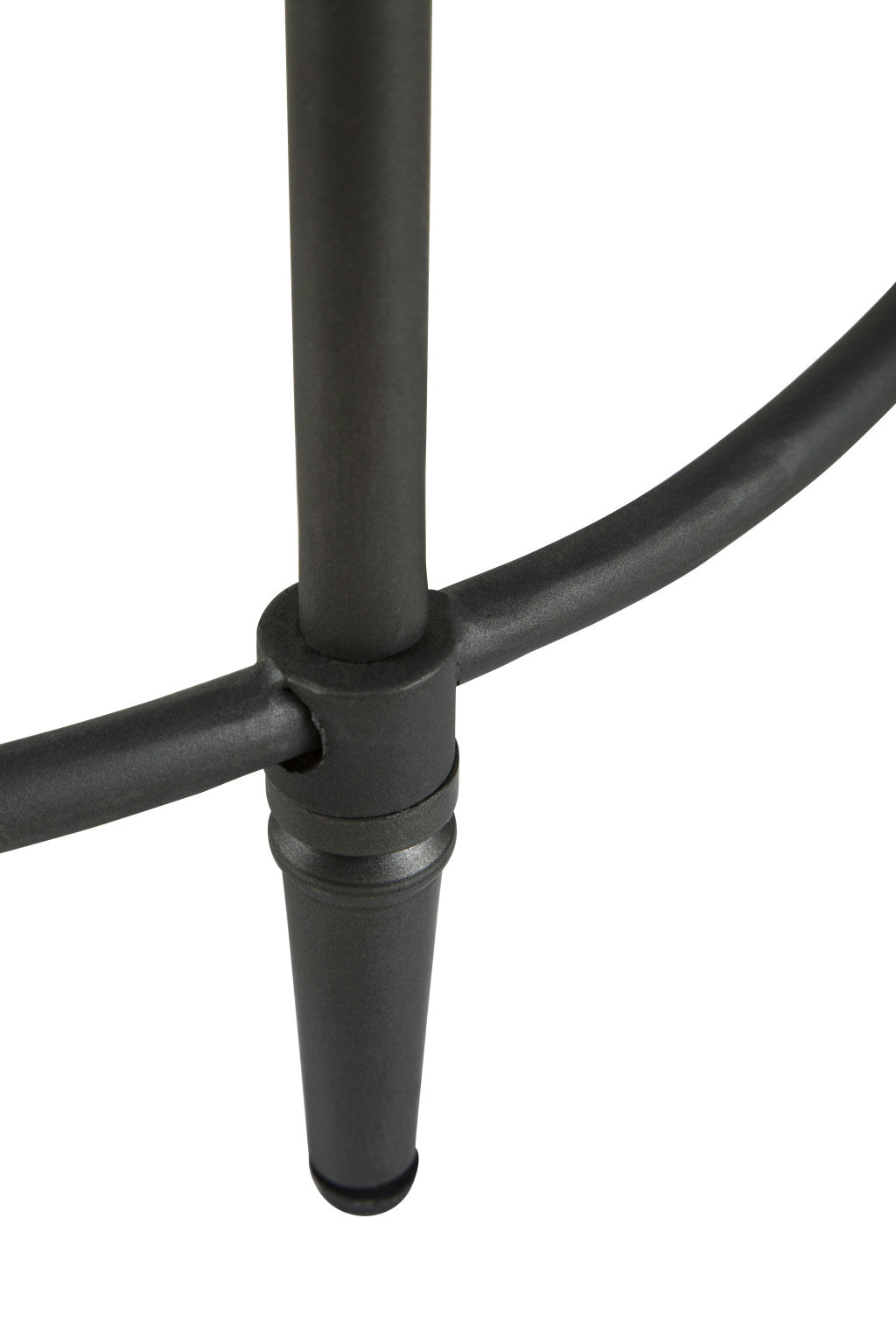 26" Black And Pickled Mango Solid Wood Round End Table