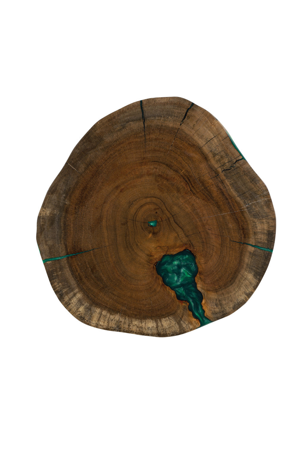 Black And Brown Solid Wood Round End Table 23"