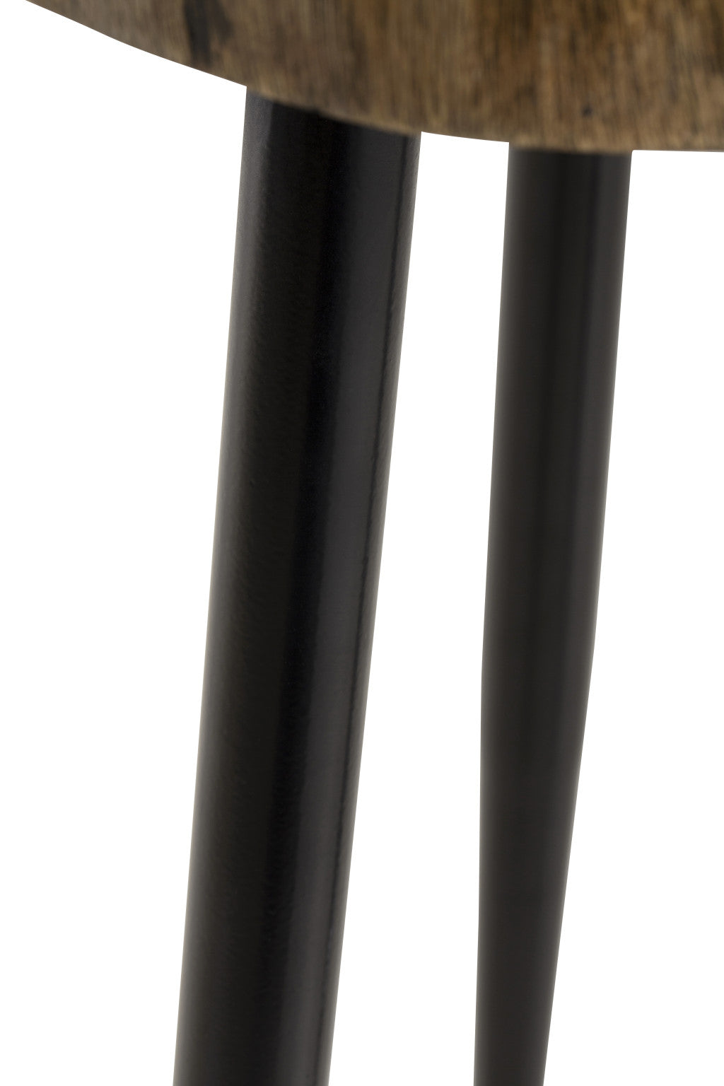 Black And Brown Solid Wood Round End Table 23"