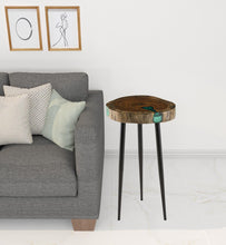 Black And Brown Solid Wood Round End Table 23