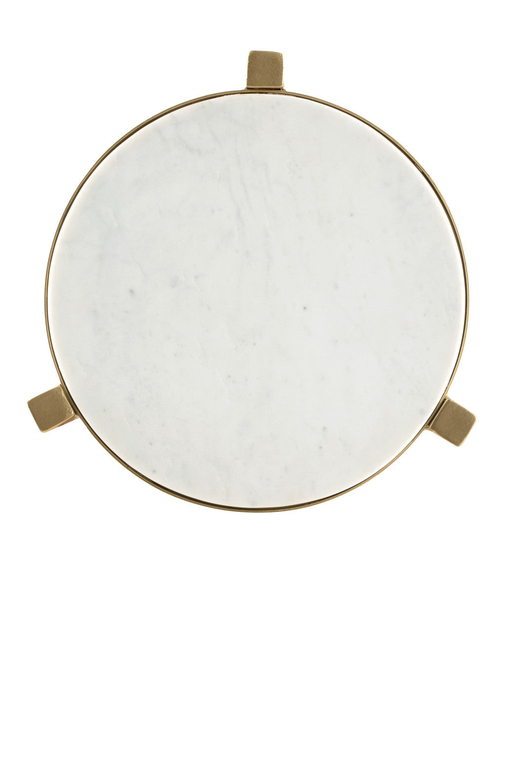 Gold And White Marble Round End Table 24"