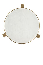 Gold And White Marble Round End Table 24
