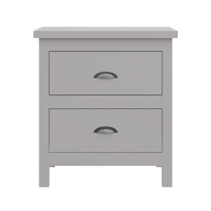 16" Two Drawer Nightstand With Solid Wood Top