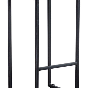 24" Wood Brown And Black Iron Backless Counter Height Bar Chair With Footrest