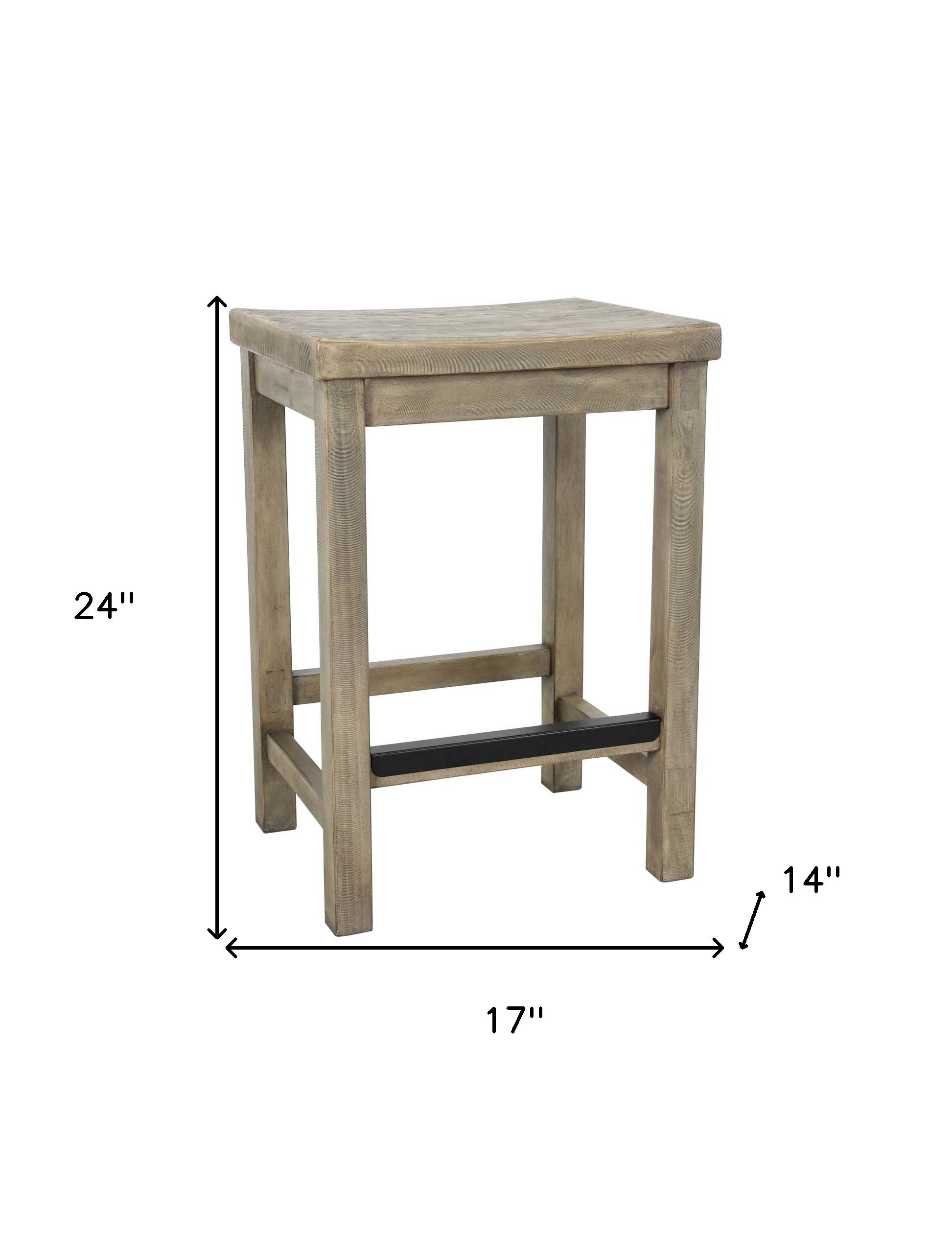 24" Backless Bar Height Chair With Footrest
