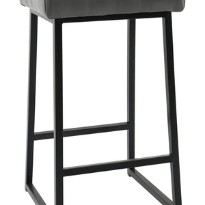 Black Backless Bar Height Chair With Footrest 27"
