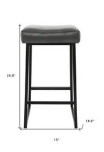 Black Backless Bar Height Chair With Footrest 27