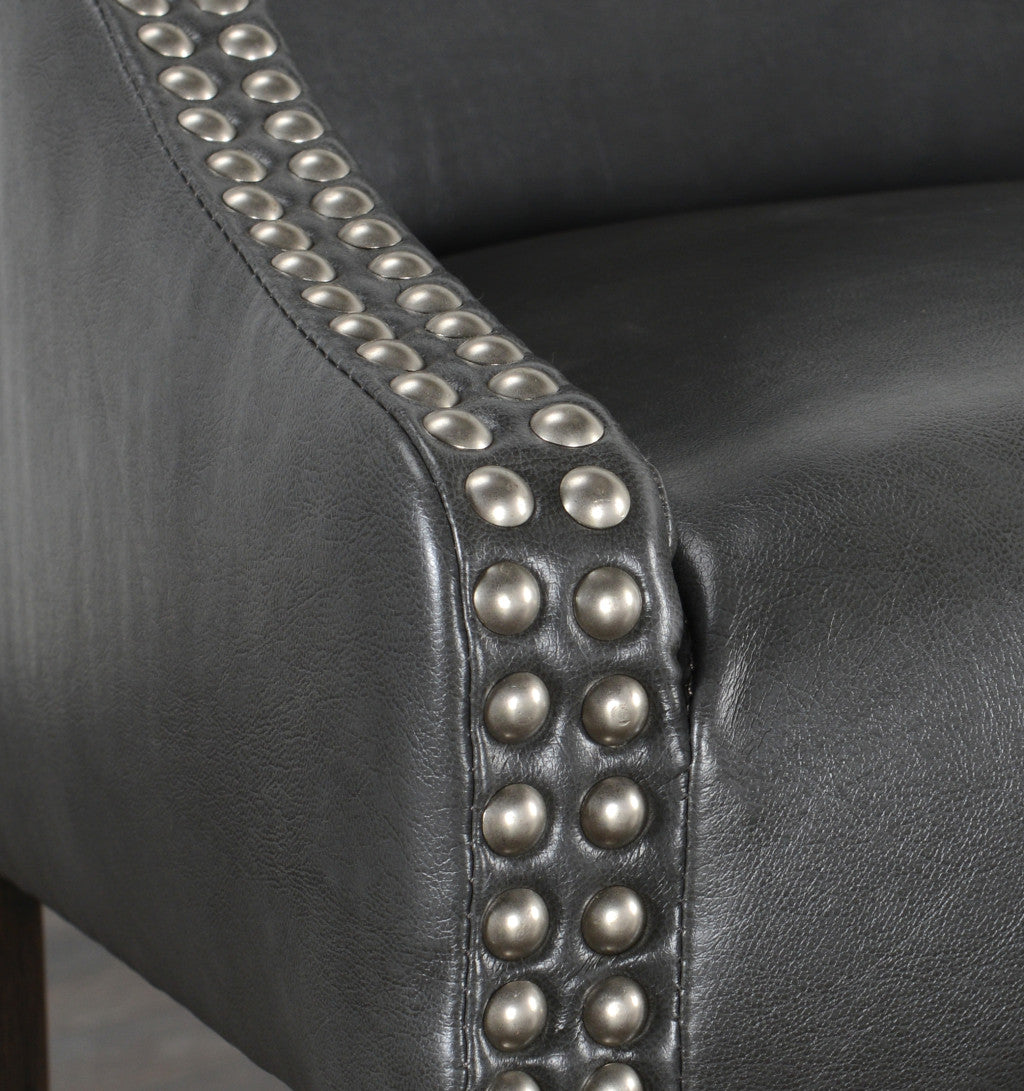 40" Black And Brown Low Back Counter Height Bar Chair With Footrest