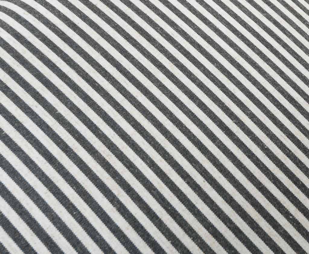 29" Gray and Cream Linen Blend Ticking Stripe Wingback Chair