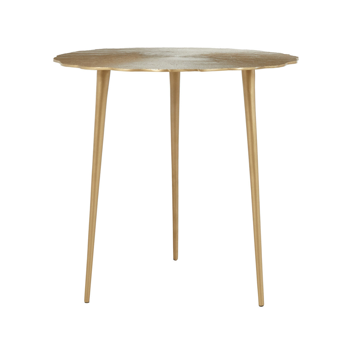 Does Not Apply 24" Gold Aluminum Round End Table With Does Not Apply And Does Not Apply