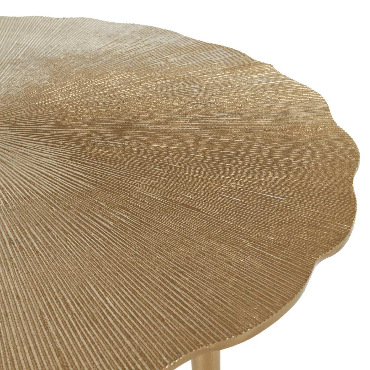 Does Not Apply 24" Gold Aluminum Round End Table With Does Not Apply And Does Not Apply