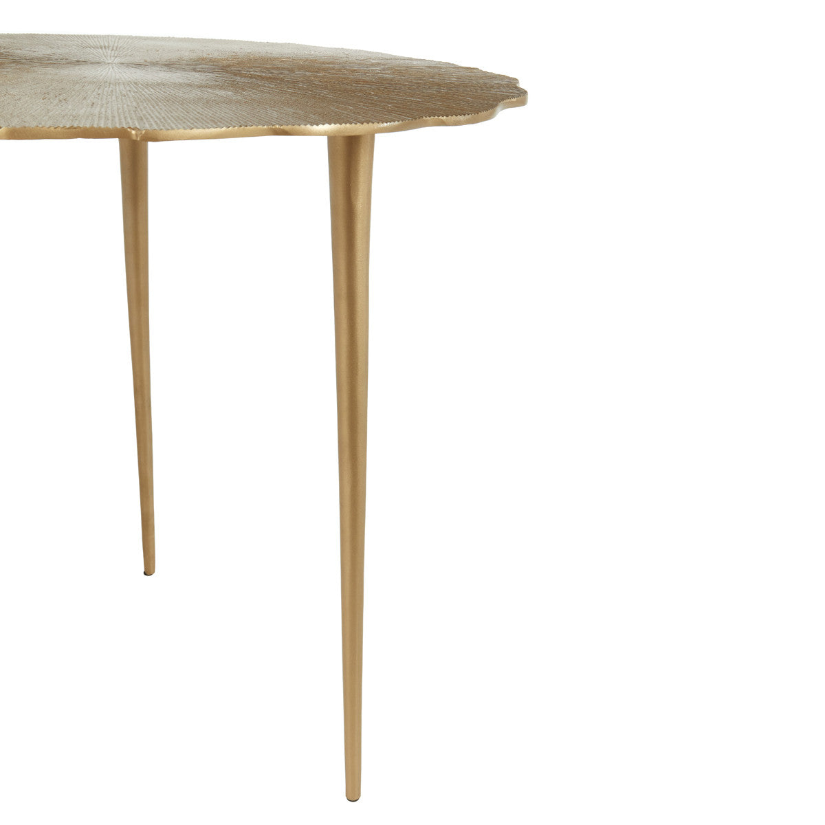 Does Not Apply 24" Gold Aluminum Round End Table With Does Not Apply And Does Not Apply