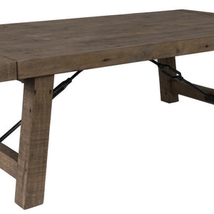 55" Solid Wood Rectangular Distressed Coffee Table