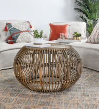 Natural Rattan Round Distressed Coffee Table 32