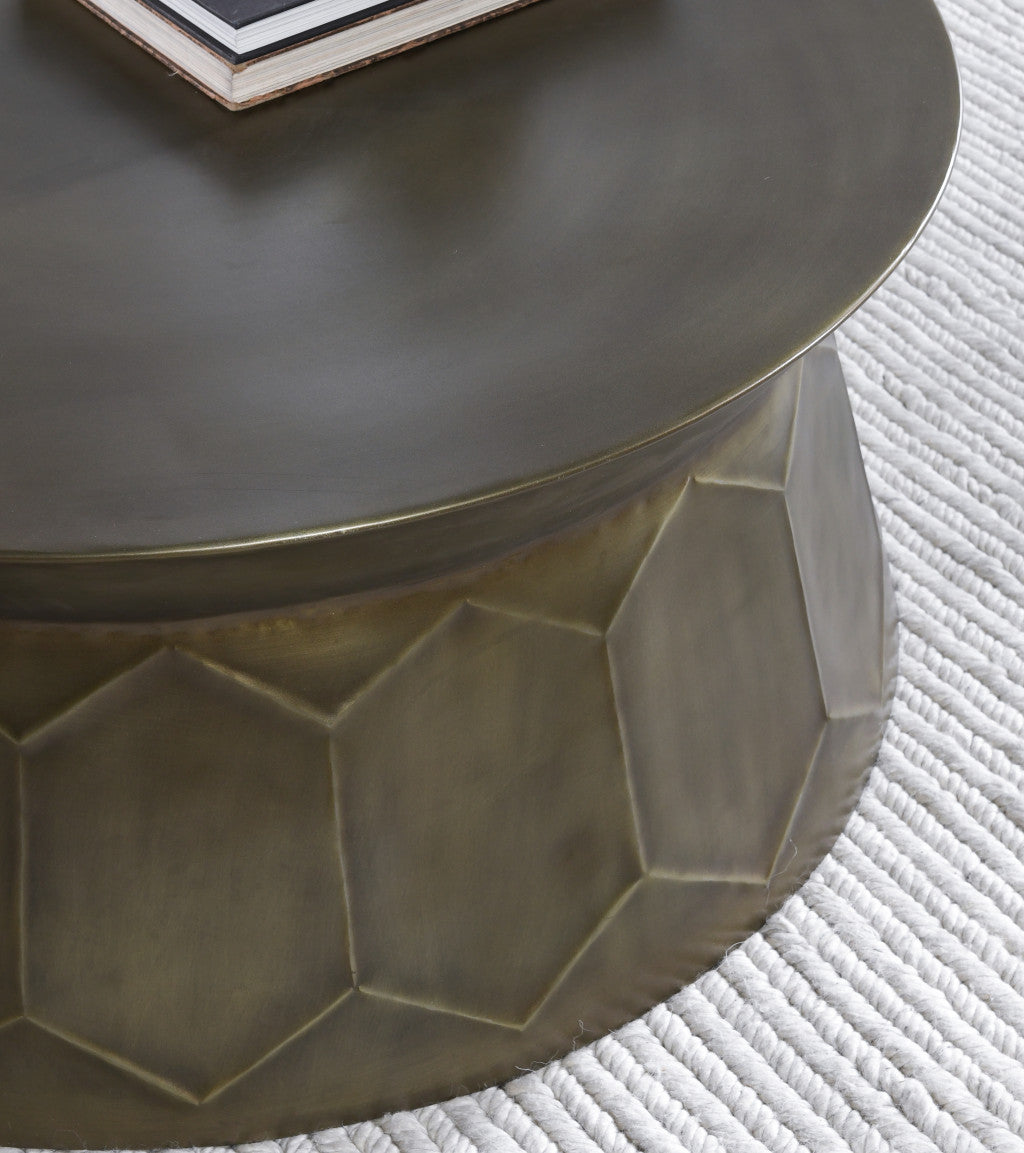 36" Iron Free Form Distressed Coffee Table