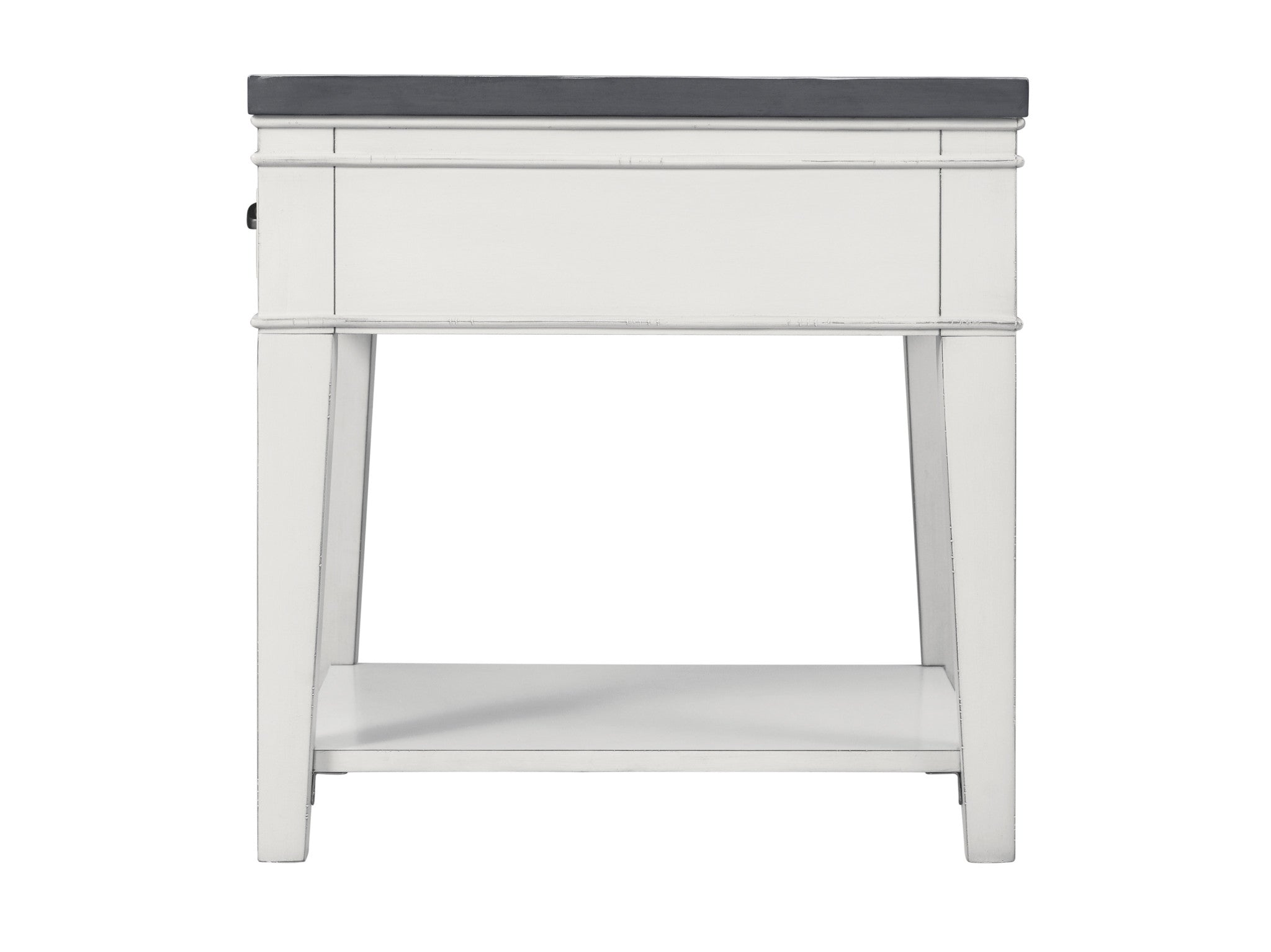 24" Gray Solid Manufactured Wood End Table With Drawer And Shelf