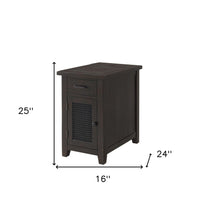 Brown Solid Wood End Table With Drawer 25