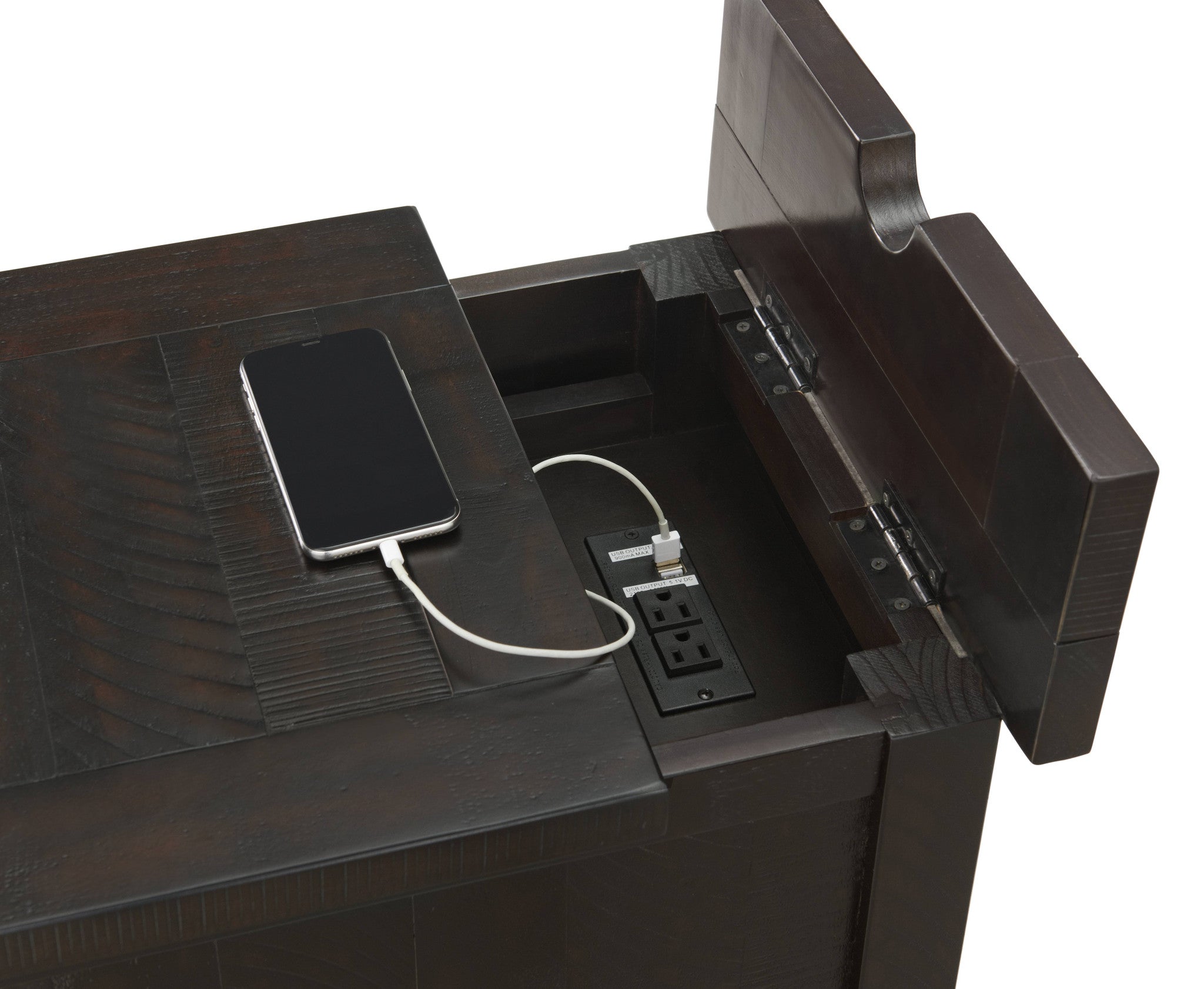 Brown Solid Wood End Table With Drawer 25"