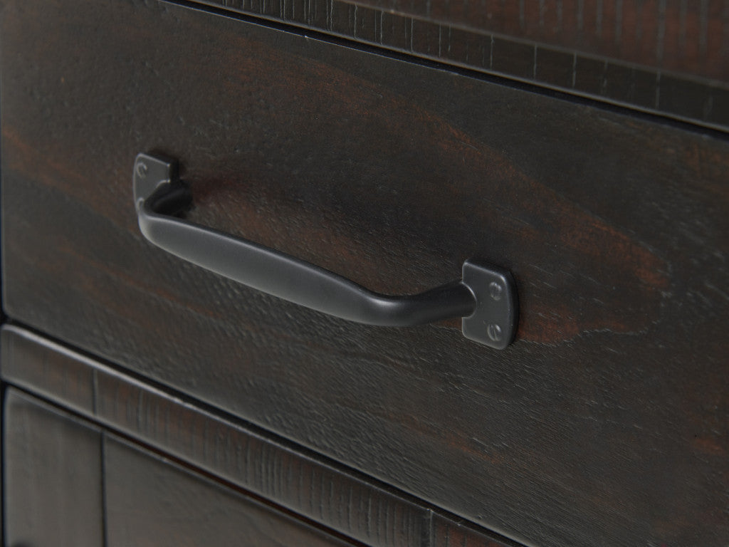 Brown Solid Wood End Table With Drawer 25"