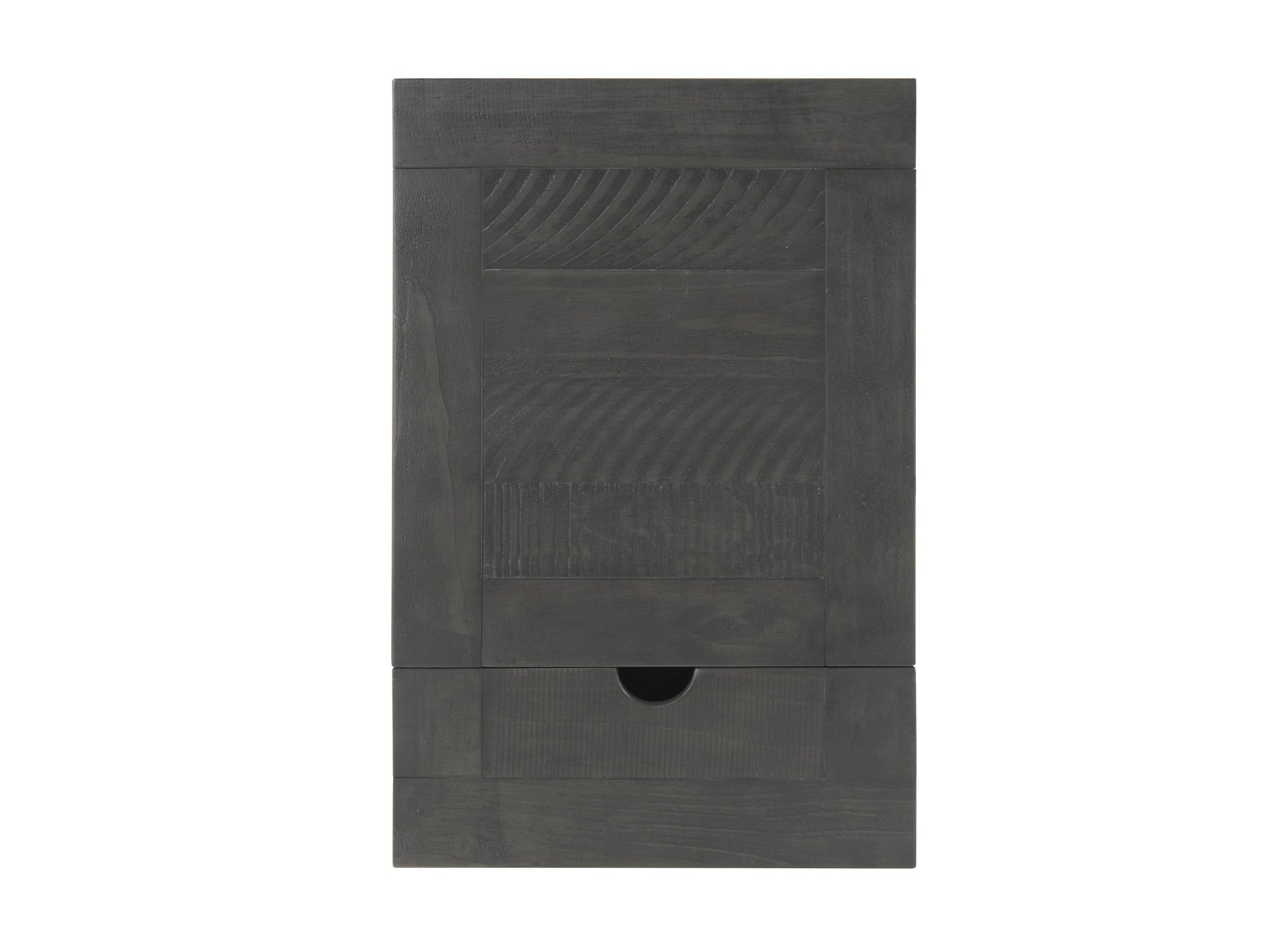 25" Gray Solid Wood End Table With Drawer