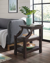 Brown Solid Wood End Table With Two Shelves 25