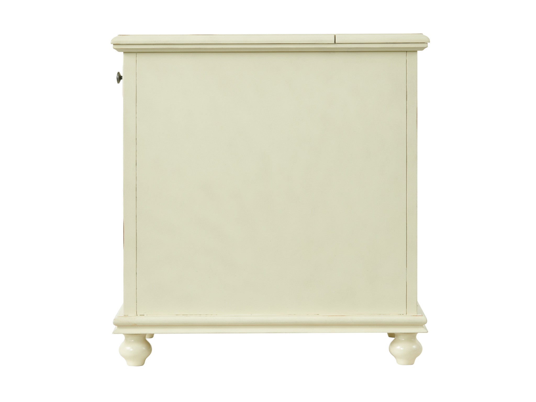 25" Antiqued White Solid Manufactured Wood End Table With Drawer