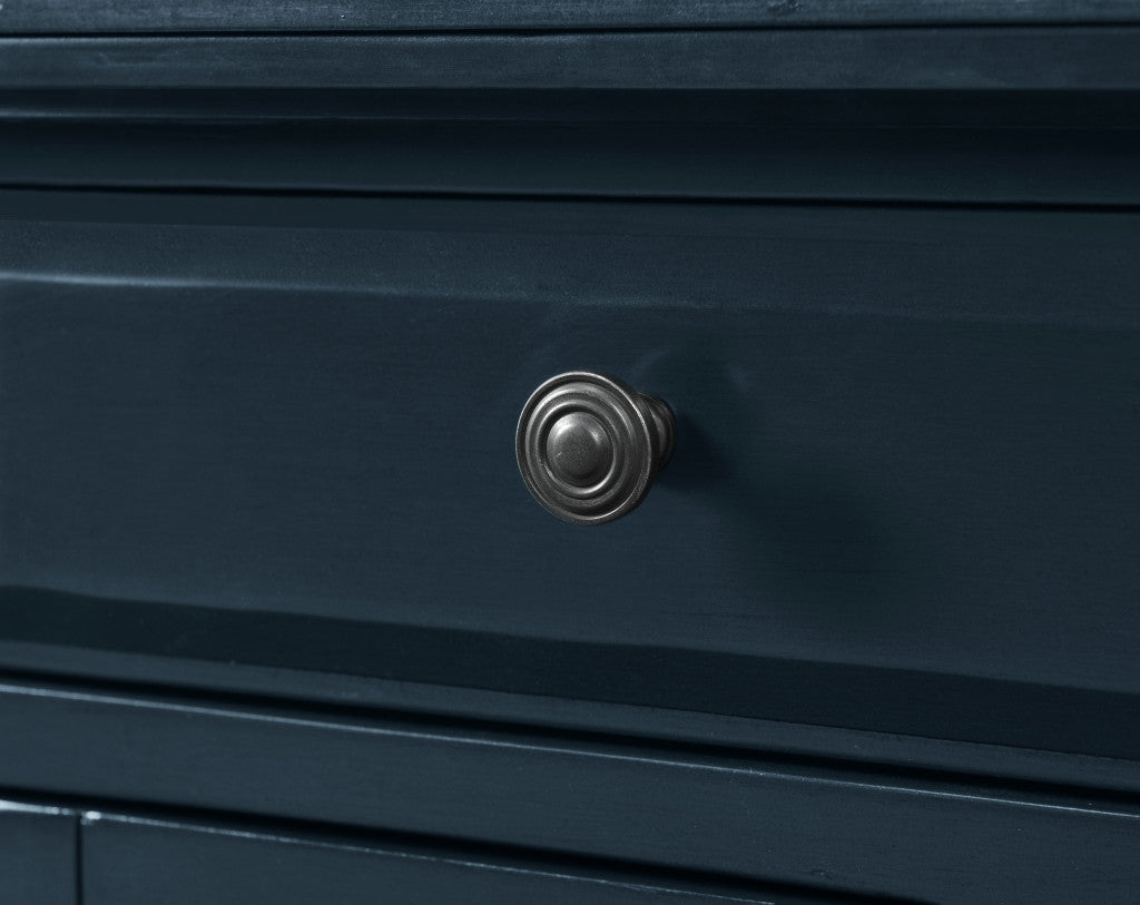 25" Dark Blue Solid Manufactured Wood End Table With Drawer