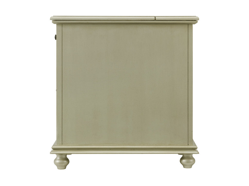 25" Silver Solid Manufactured Wood End Table With Drawer