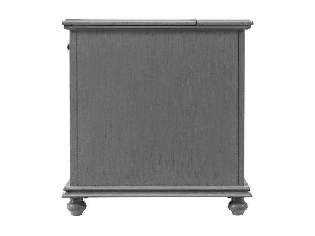 25" Gray Solid Manufactured Wood End Table With Drawer