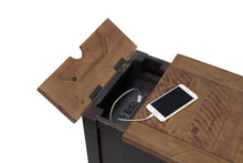 Black And Dark Brown Solid Wood End Table With Drawer 25