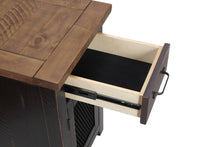 Black And Dark Brown Solid Wood End Table With Drawer 25